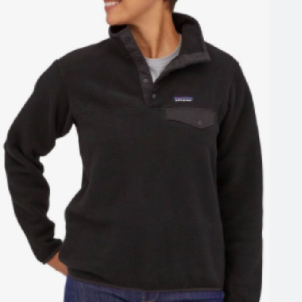 Patagonia black Synchilla re-tool snap-t pullover